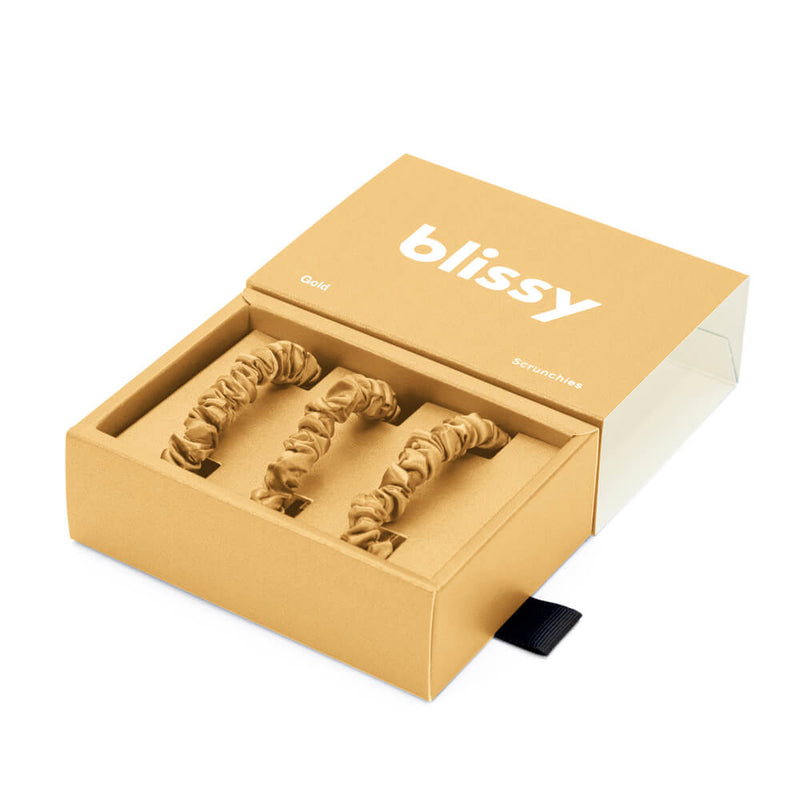 Blissy Skinny Scrunchies - Gold