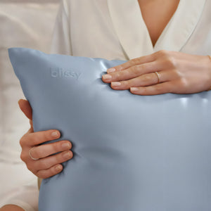 Blissy Mulberry Silk Pillowcase – Ash Blue King