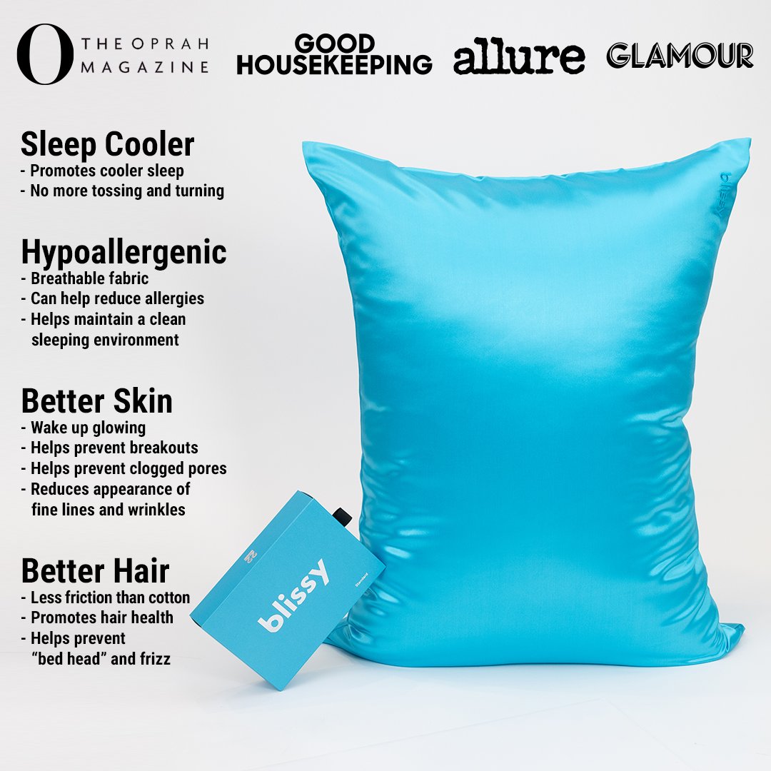 Bahama Blue Mulberry Silk Pillowcase – Blissy Queen