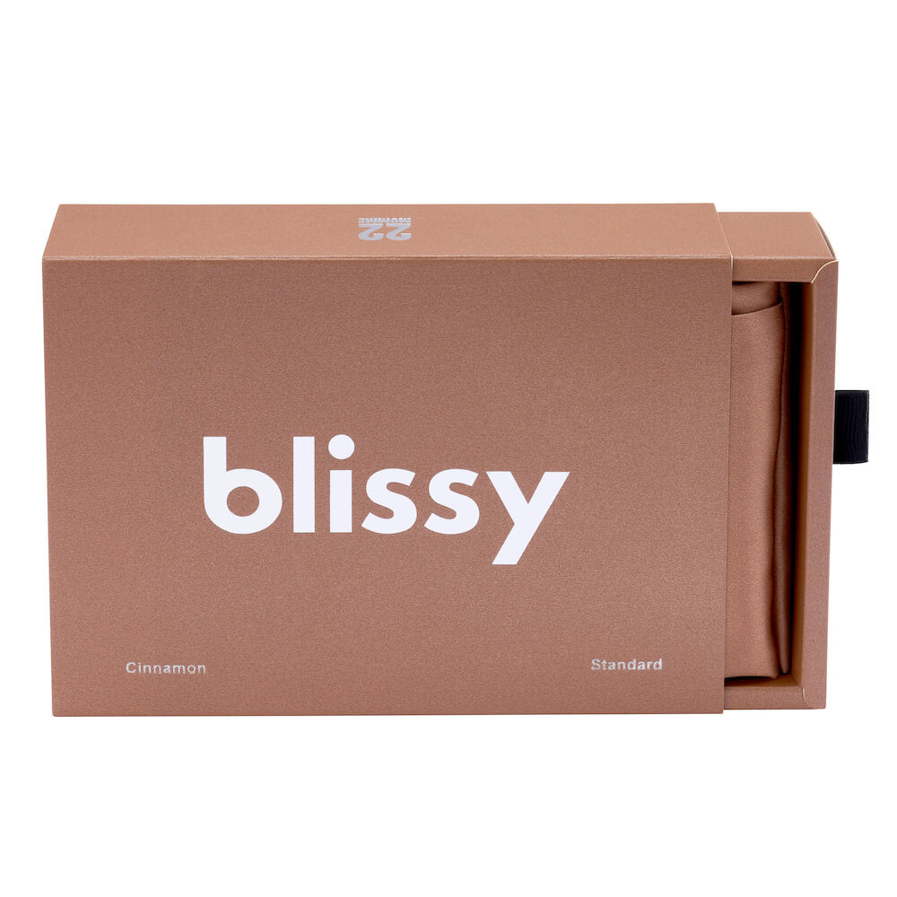 Blissy Standard Cinnamon Pillowcase Lifestyle – Mulberry Silk