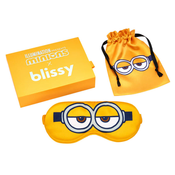 Blissy Sleepyhead Minion Sleep Mask – 22 Momme Mulberry Silk, 100% Silk