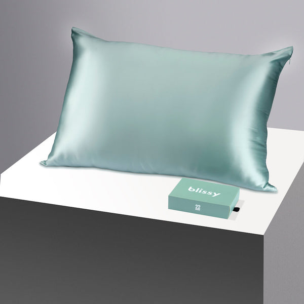 Blissy King Mint Pillowcase – 22 Momme Mulberry Silk, 100% Silk