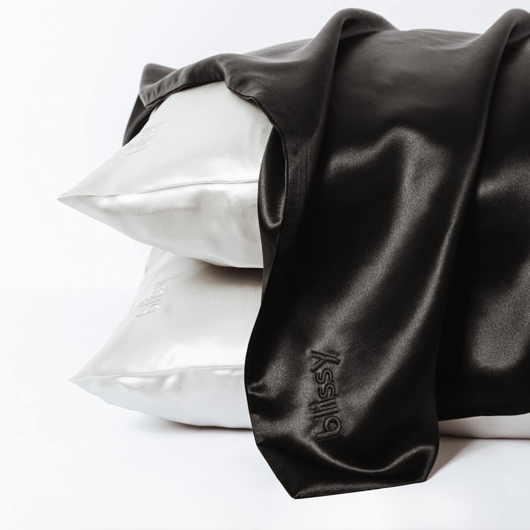 White Pillowcase Close-Up – Blissy 22 Momme Silk