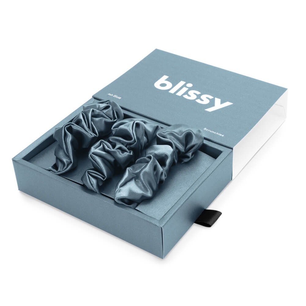 Blissy 100% Mulberry Silk Hair Ties Silk Blissy Silk Scrunchies (3-Pack) Detail –
