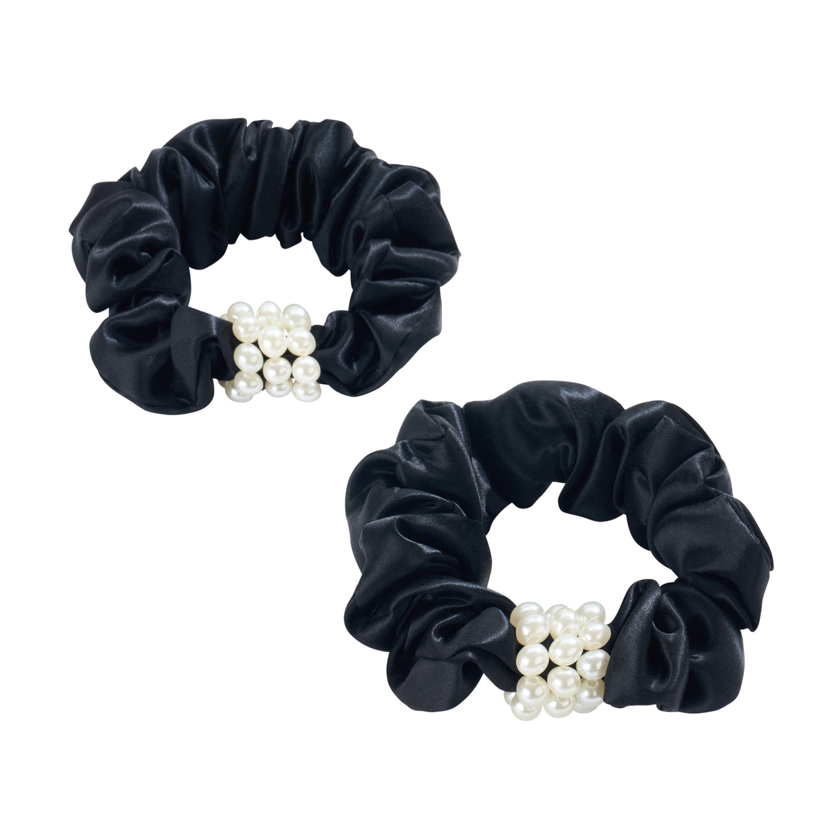 Blissy Black Silk Blissy Petite Pearl Scrunchies Detail –