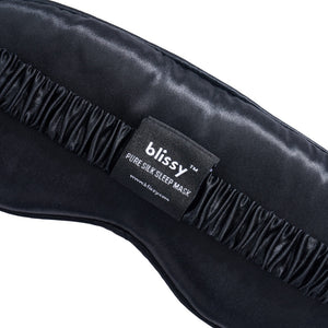 Sleep Mask - Black - Diamond Quilted