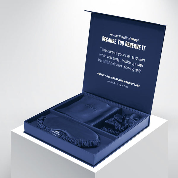 Blissy King Blue Blissy Dream Set – 22 Momme Mulberry Silk, 100% Silk