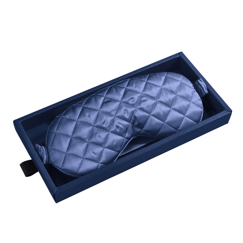 Sleep Mask - Blue - Diamond Quilted