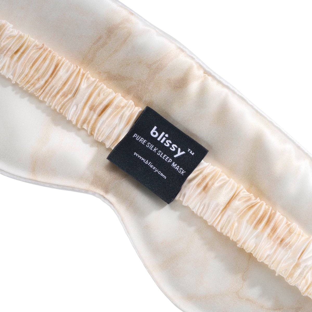 Blissy Champagne Marble Sleep Mask Lifestyle – Mulberry Silk