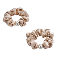 Blissy Pearl Scrunchies - Champagne