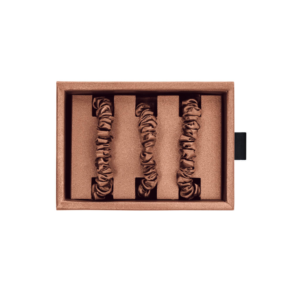 Blissy Cinnamon Silk Blissy Skinny Scrunchies Detail –