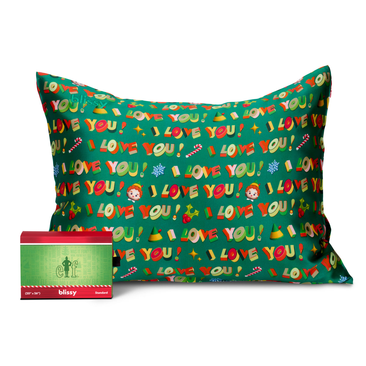 Elf “I Love You!” Mulberry Silk Pillowcase – Blissy Standard