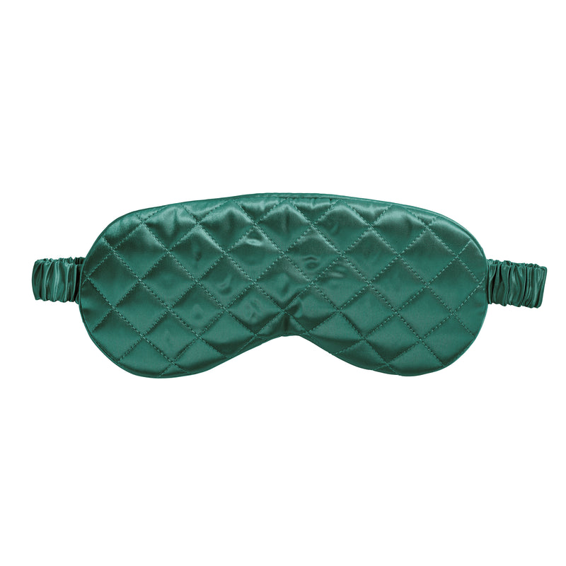 Sleep Mask - Emerald - Diamond Quilted