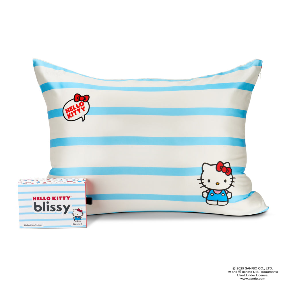 Queen Hello Kitty Stripes Pillowcase – Blissy Premium Silk
