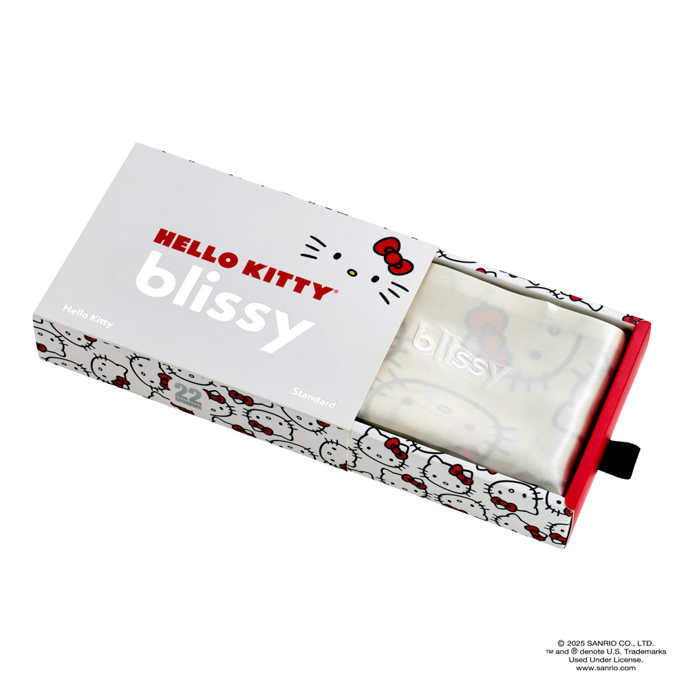 Hello Kitty- Queen Pillowcase Close-Up – Blissy 22 Momme Silk