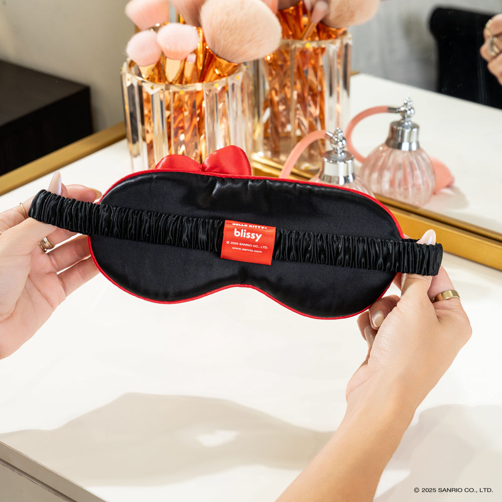 Blissy Hello Kitty Silk Sleep Mask Detail –