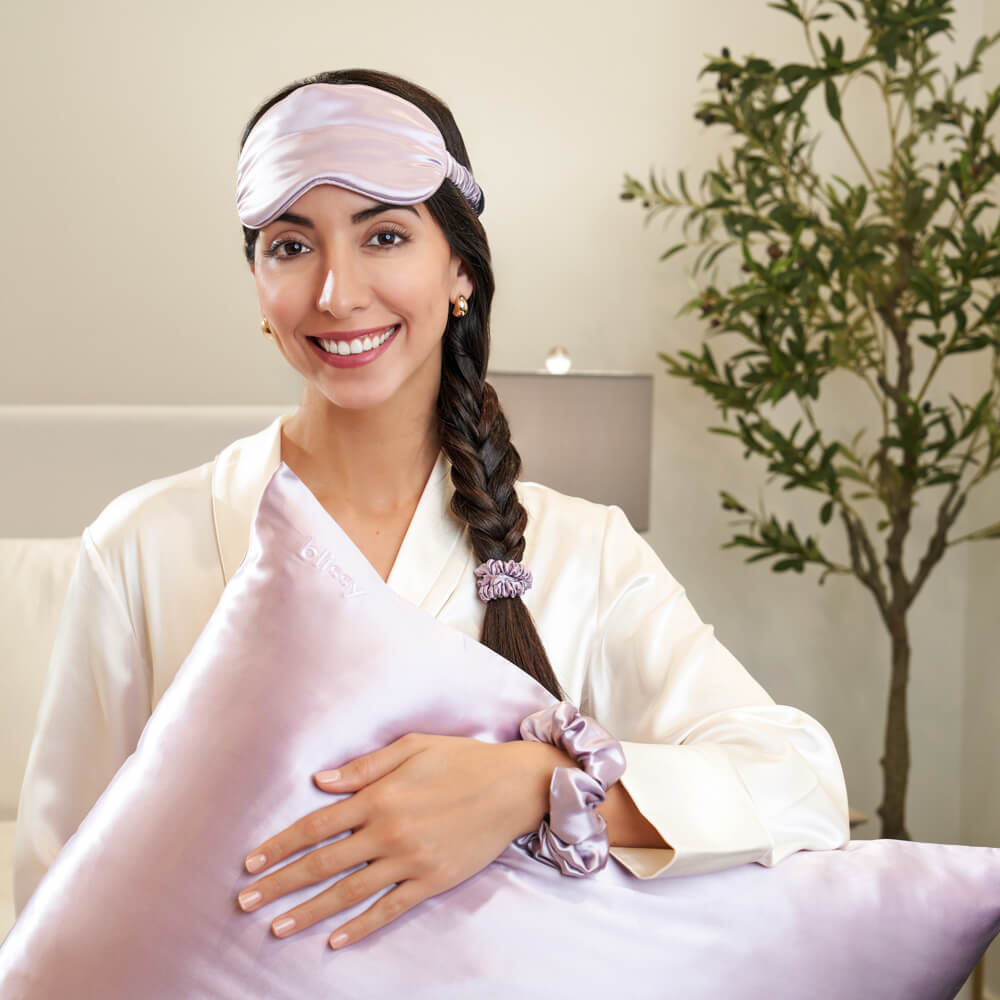 Blissy King Lavender Blissy Dream Set Lifestyle – Mulberry Silk