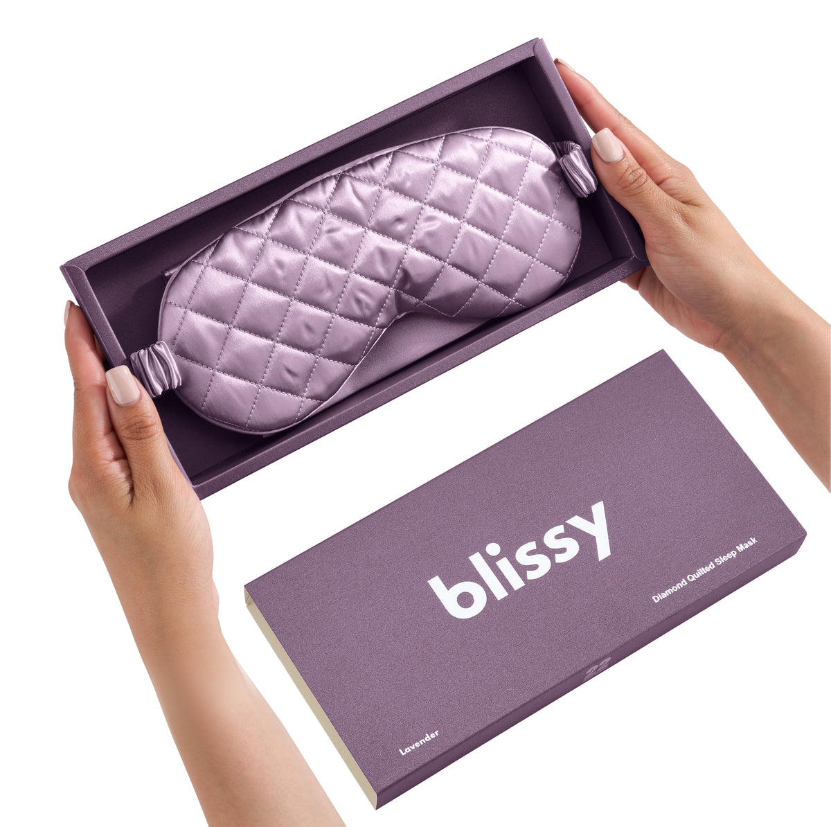 Blissy Lavender Silk Sleep Mask Detail –
