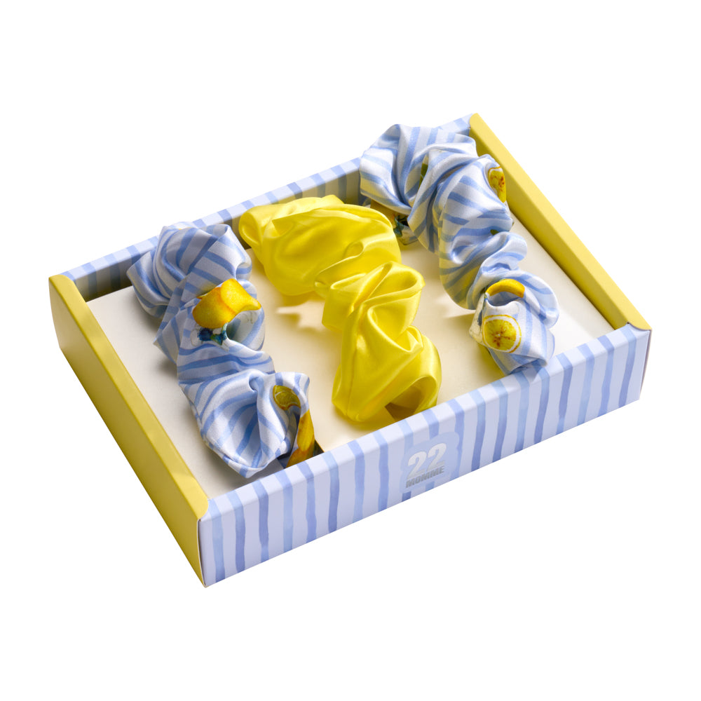 Blissy Lemon Bloom Silk Blissy Scrunchies Detail –