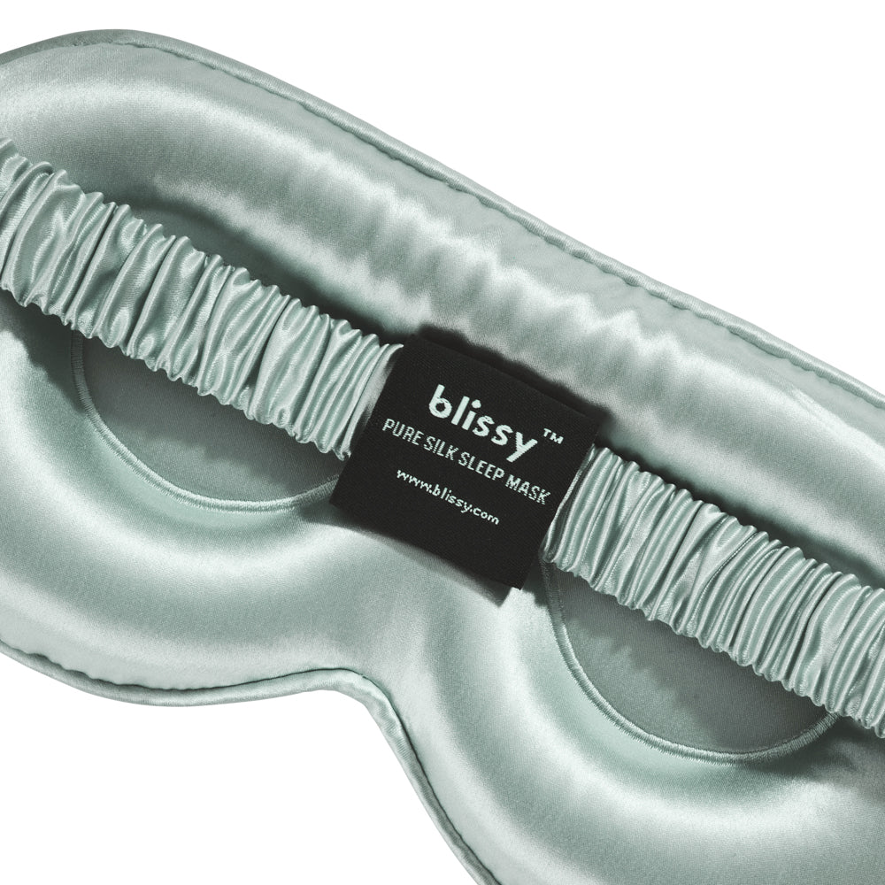 Blissy Matcha Silk Sleep Mask Detail –