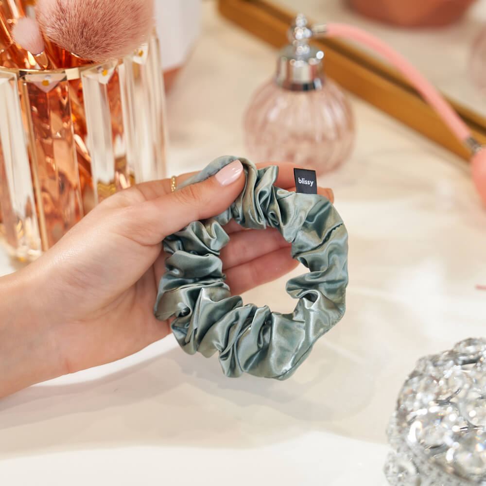 Blissy Matcha Silk Blissy Scrunchies Detail –