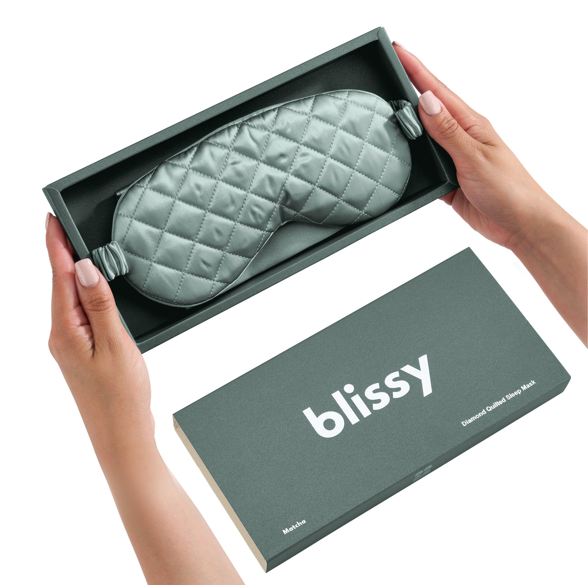 Blissy Matcha Silk Sleep Mask Detail –