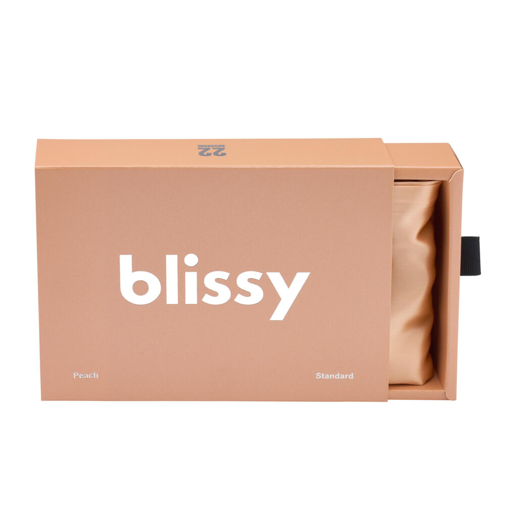 Blissy Peach Silk Pillowcase Detail – King