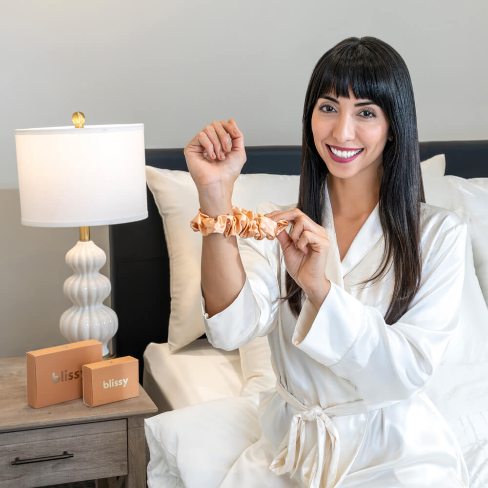 Peach Blissy Scrunchies – Blissy Premium Silk
