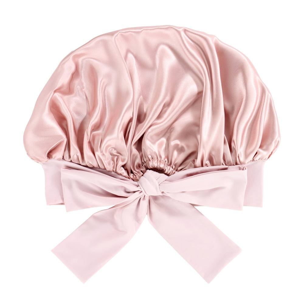 Blissy Pink Silk Blissy Bow Bonnet Detail –