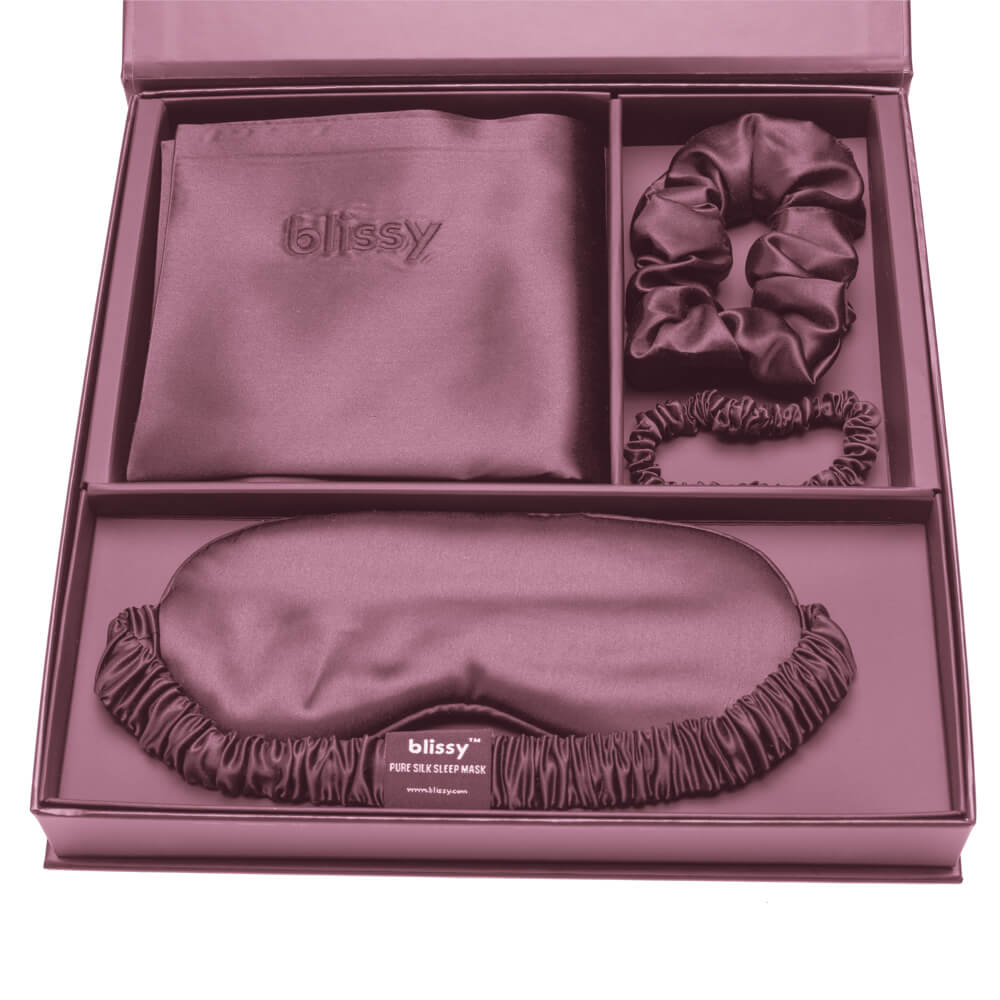 Blissy Plum Silk Blissy Dream Set Detail – Queen