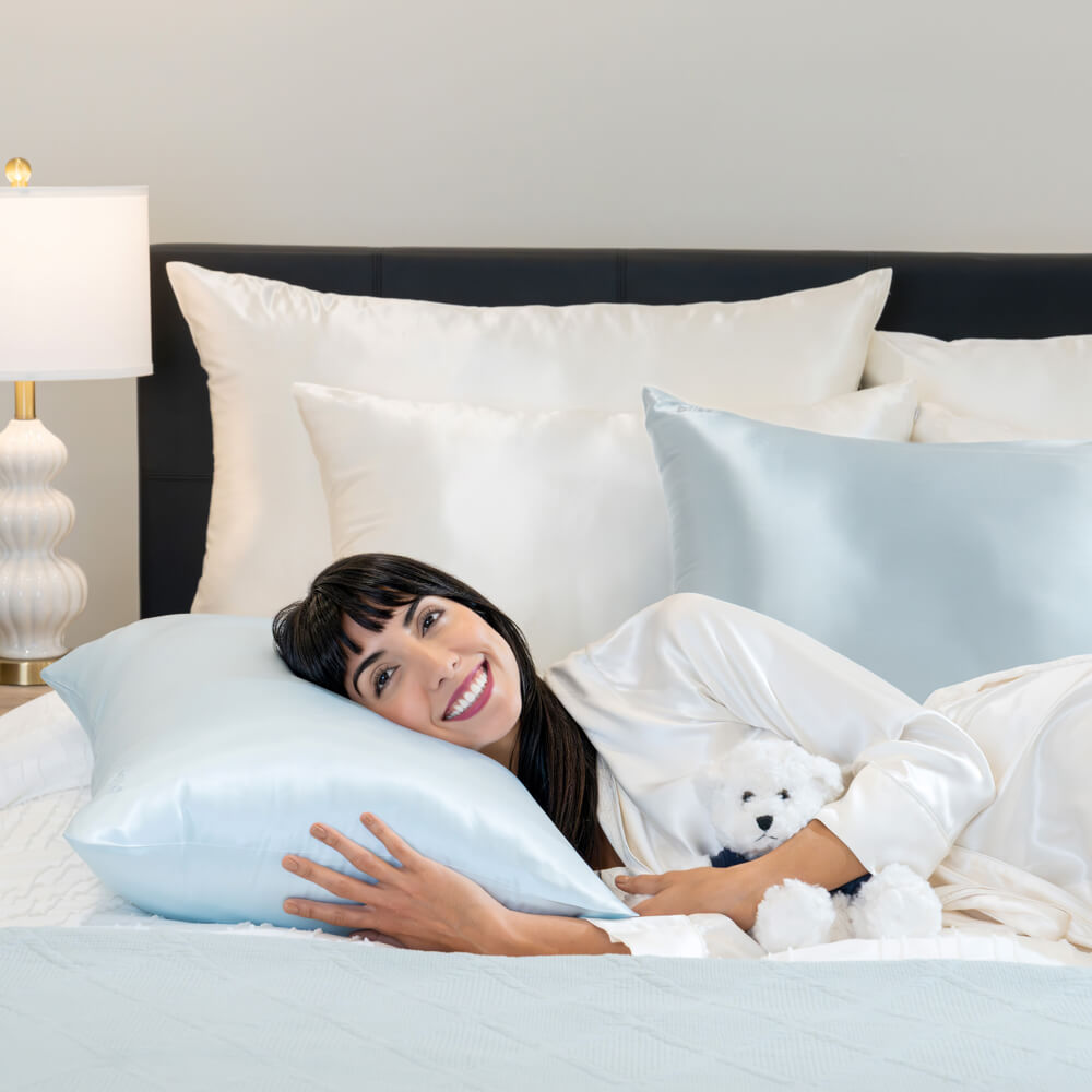 Blissy Mulberry Silk Pillowcase – Sky Blue King