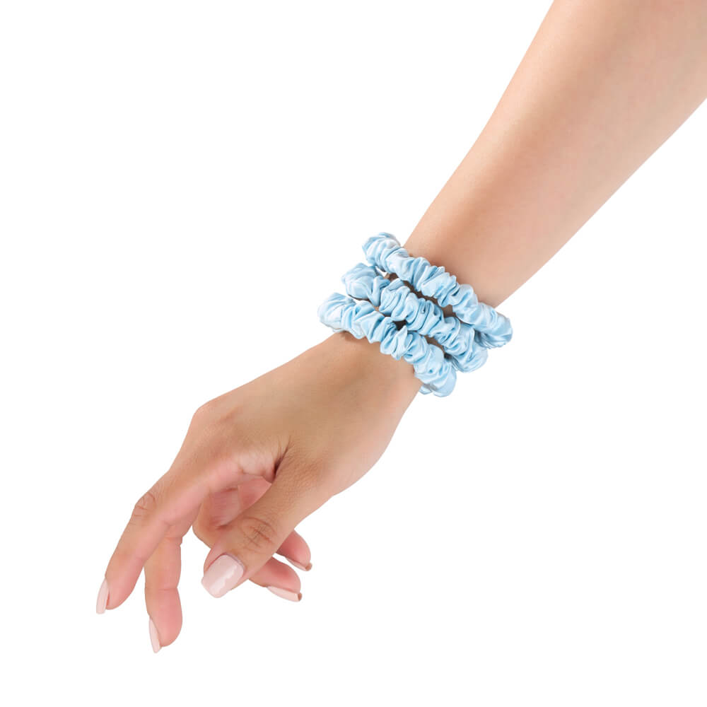 Sky Blue Blissy Skinny Scrunchies – Blissy Premium Silk