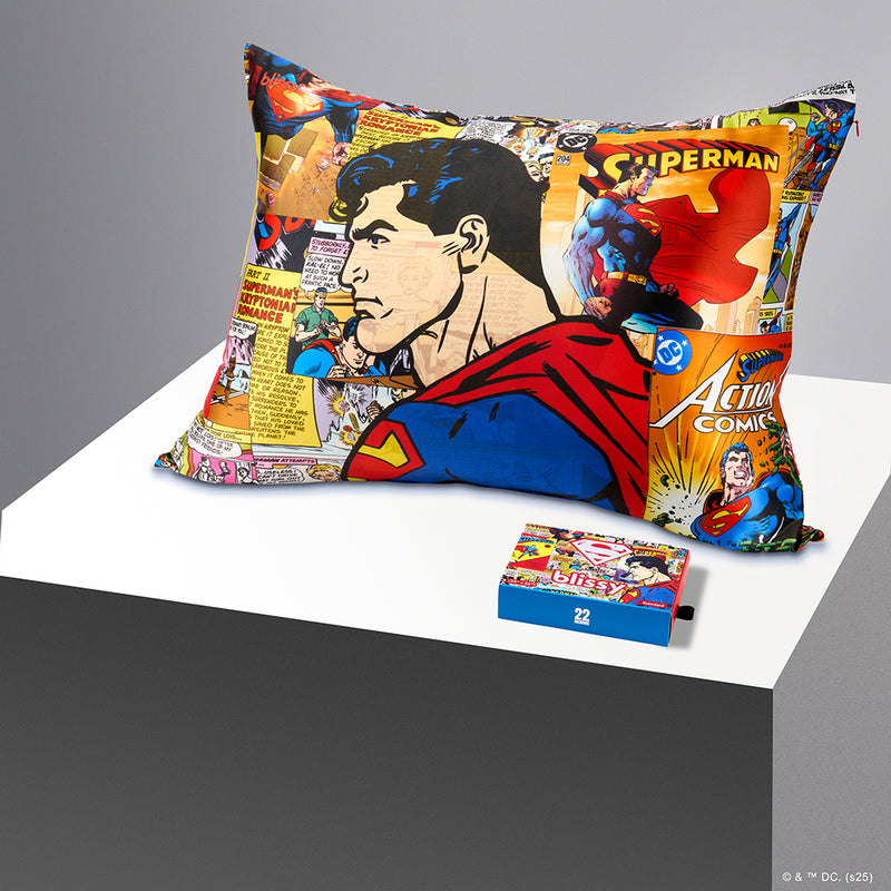 Pillowcase - Superman Comic - Toddler - Blissy Superman Comic Pillowcase – 22 Momme Mulberry Silk, 100% Silk