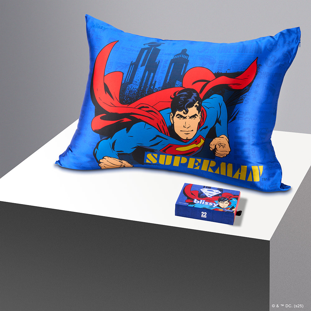 Blissy Standard Superman Dreams Pillowcase – 22 Momme Mulberry Silk, 100% Silk