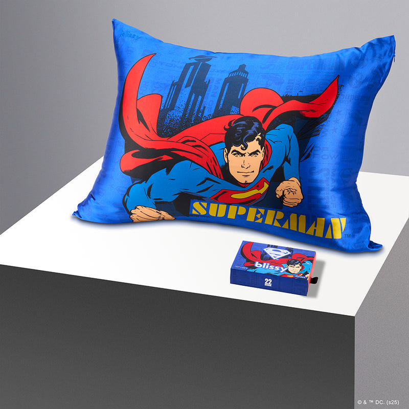 Pillowcase - Superman Dreams - Toddler - Blissy Standard Superman Dreams Pillowcase – 22 Momme Mulberry Silk, 100% Silk