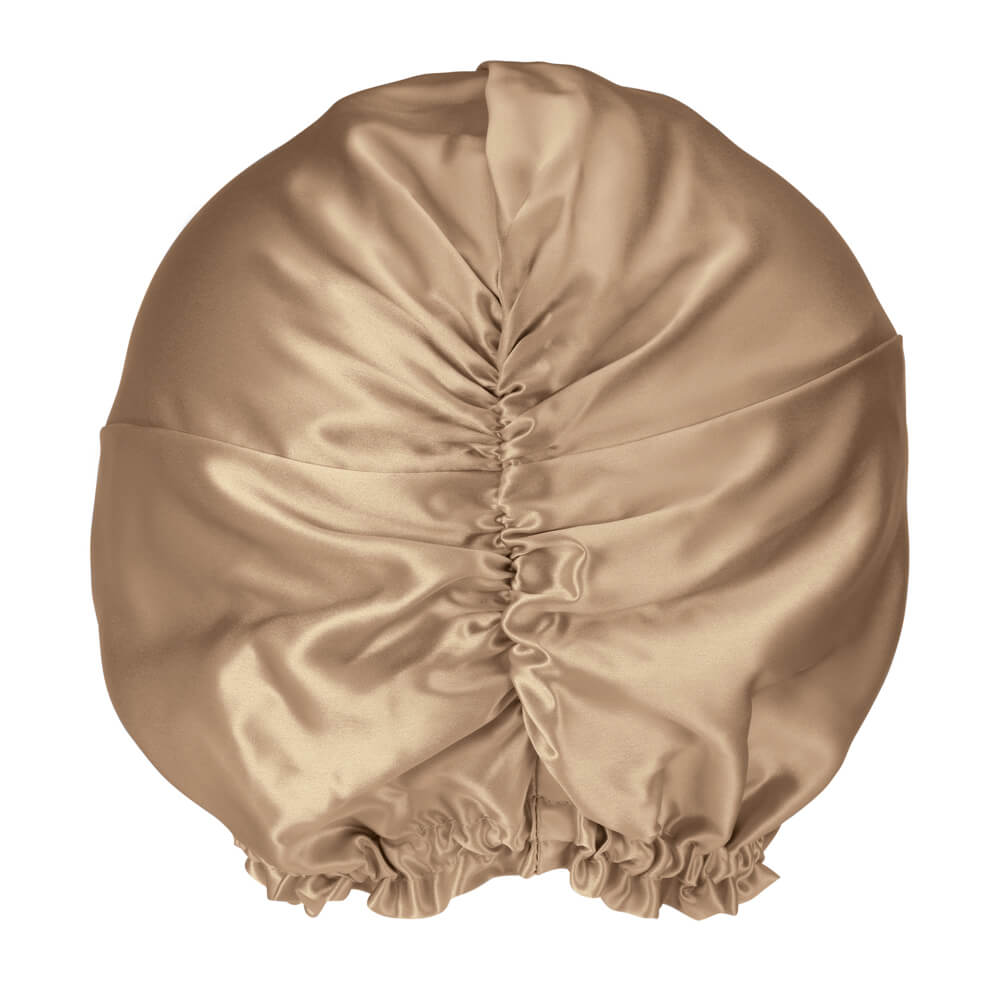Taupe Blissy Bonnet Close-Up – Blissy 22 Momme Silk