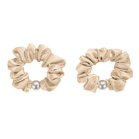 Blissy Pearl Scrunchies - Taupe