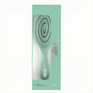 Blissy Teal Silk Blissy Detangling Brush Detail –