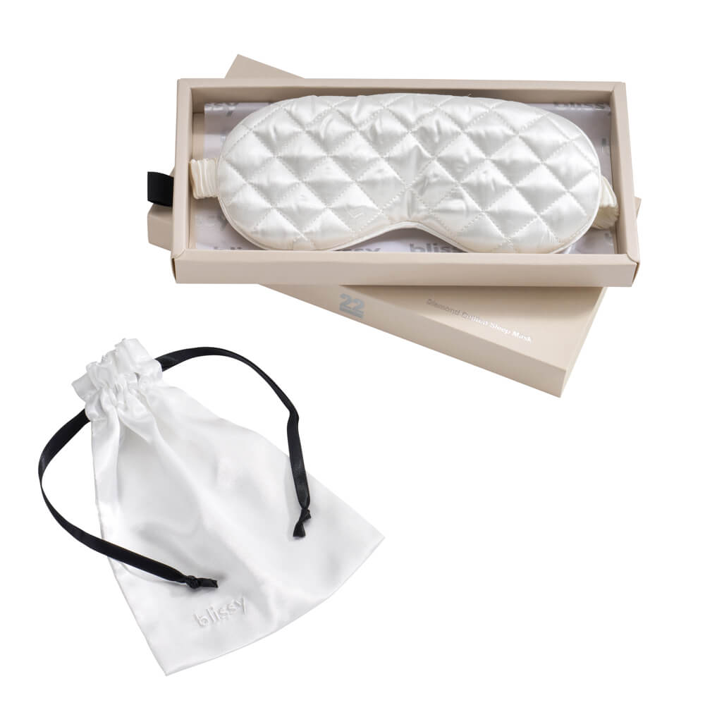 White Sleep Mask – Blissy Premium Silk