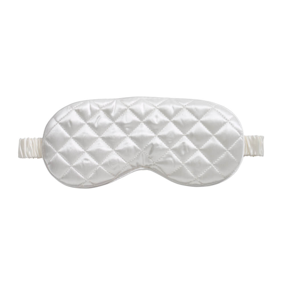 White Sleep Mask Close-Up – Blissy 22 Momme Silk