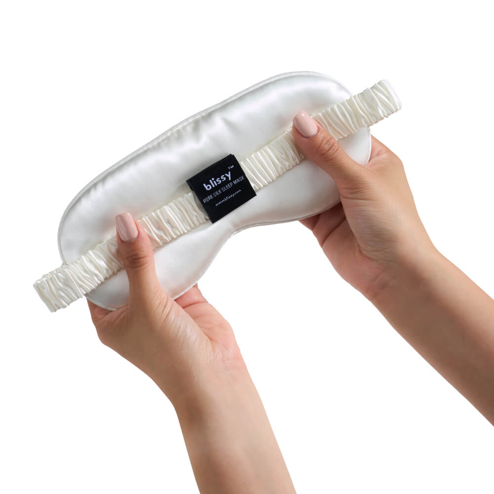 Blissy Mulberry Silk Sleep Mask – White