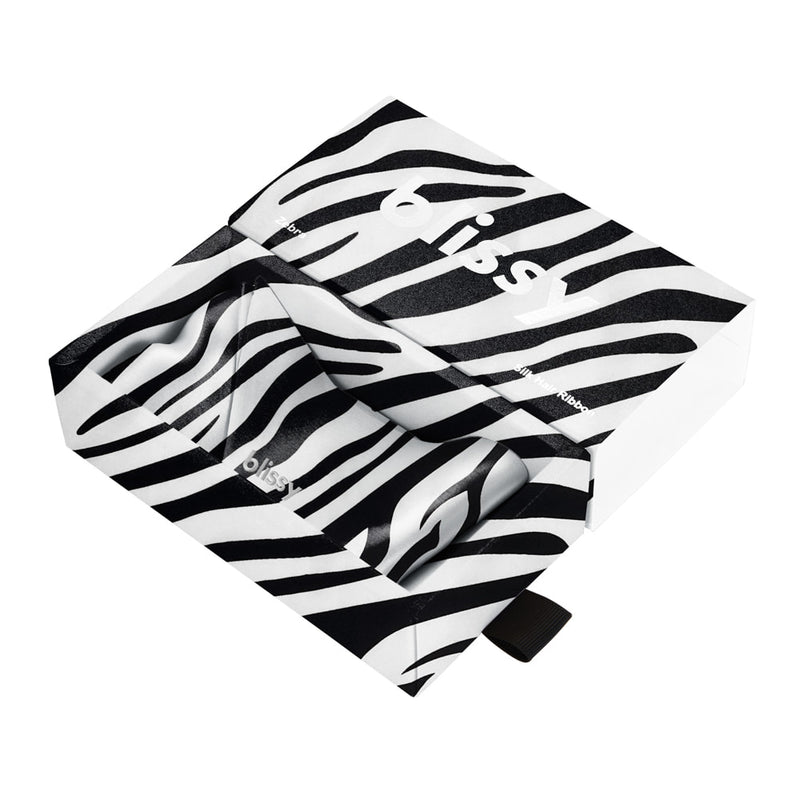 Blissy Hair Ribbon - Zebra - Blissy Zebra Blissy Hair Ribbon – 22 Momme Mulberry Silk, 100% Silk