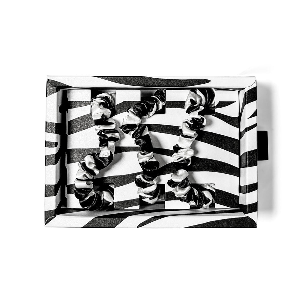 Blissy Zebra Silk Blissy Skinny Scrunchies Detail –