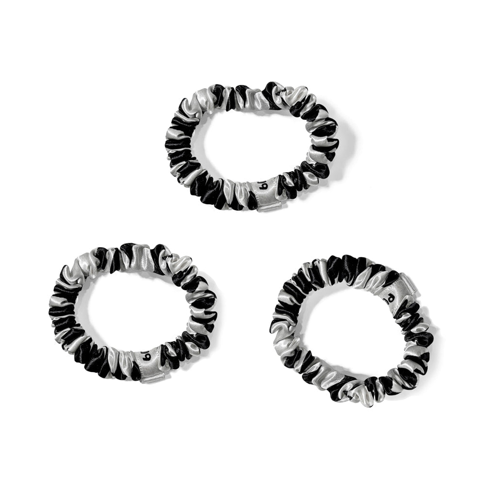 Zebra Blissy Skinny Scrunchies Close-Up – Blissy 22 Momme Silk