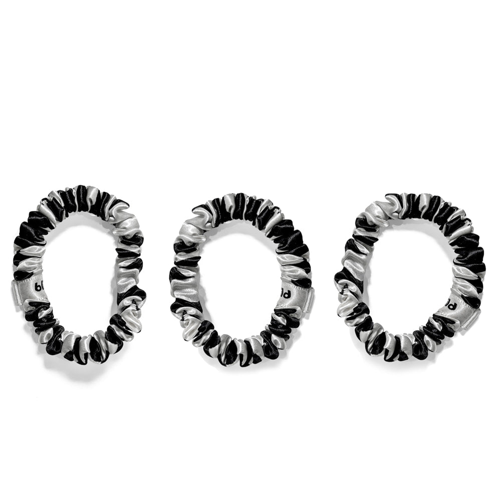 Blissy Mulberry Silk Blissy Skinny Scrunchies – Zebra