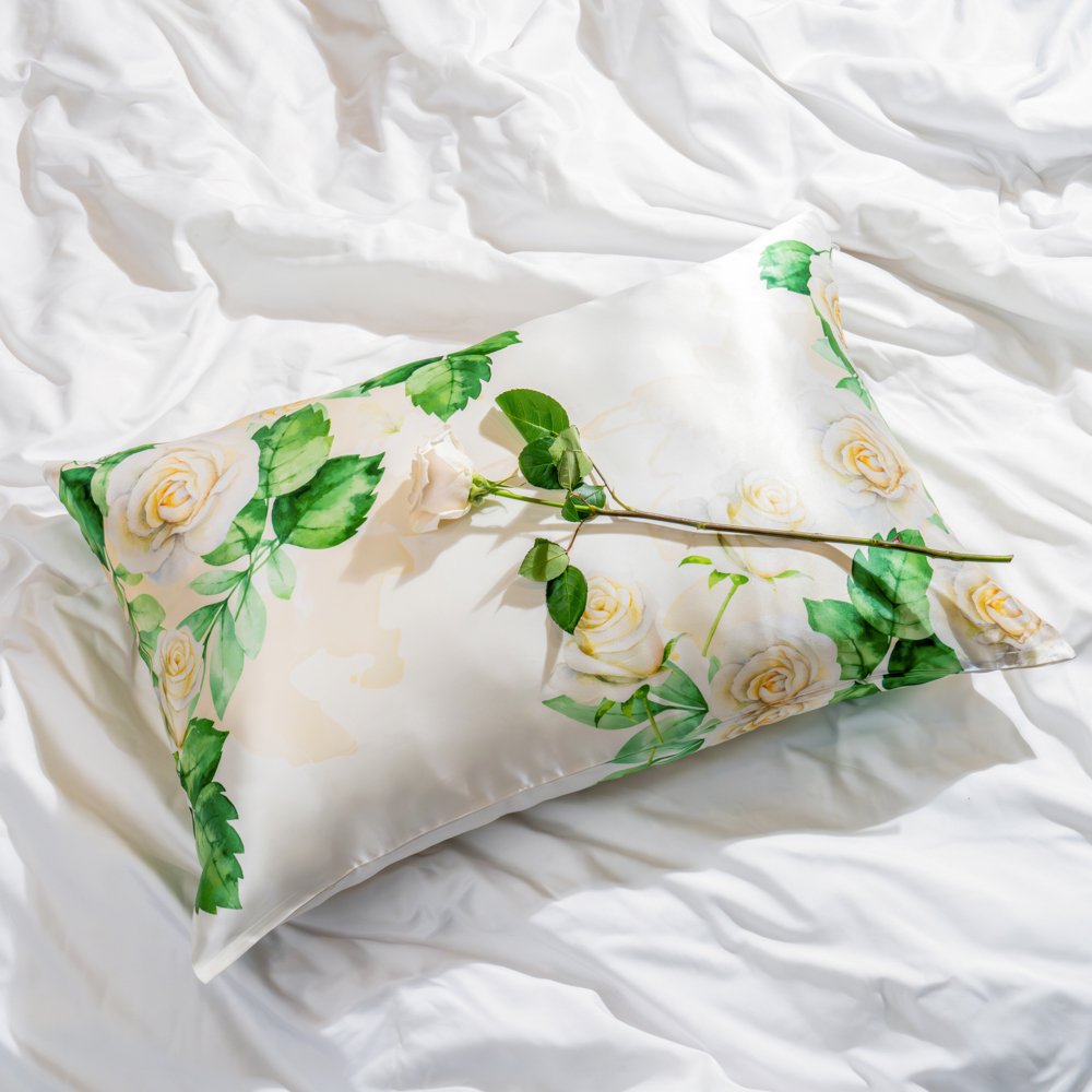 Blissy Standard Zodiac Flower Pillowcase Lifestyle – Mulberry Silk
