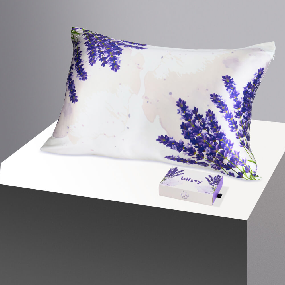 Blissy Queen Zodiac Flower Pillowcase – 22 Momme Mulberry Silk, 100% Silk