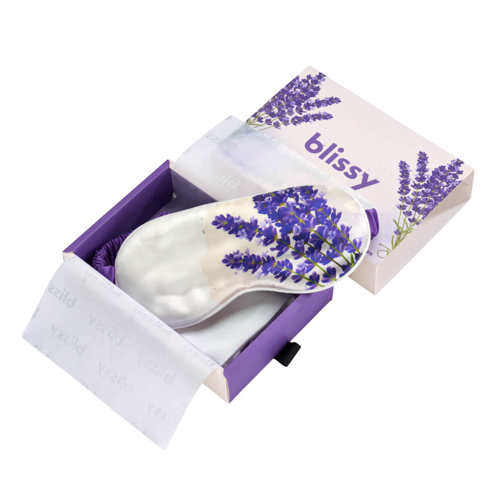 Blissy Zodiac Flower Silk Sleep Mask Detail –