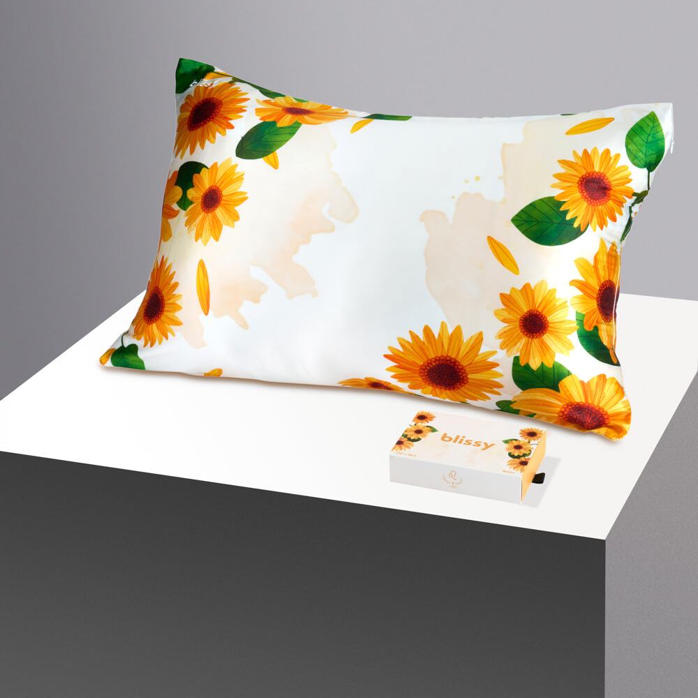 Blissy Queen Zodiac Flower Pillowcase – 22 Momme Mulberry Silk, 100% Silk