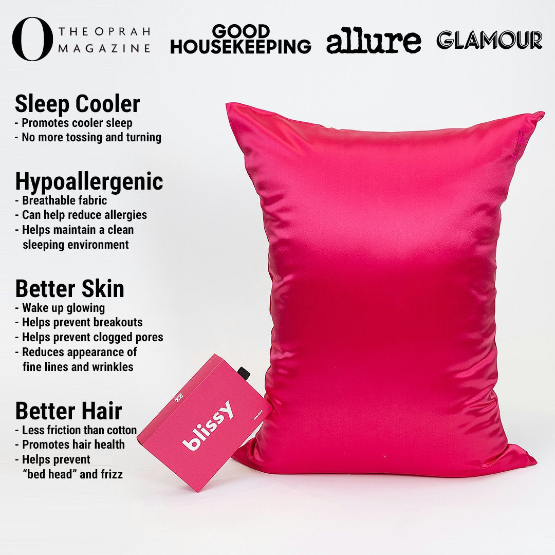 Hibiscus Mulberry Silk Pillowcase – Blissy King